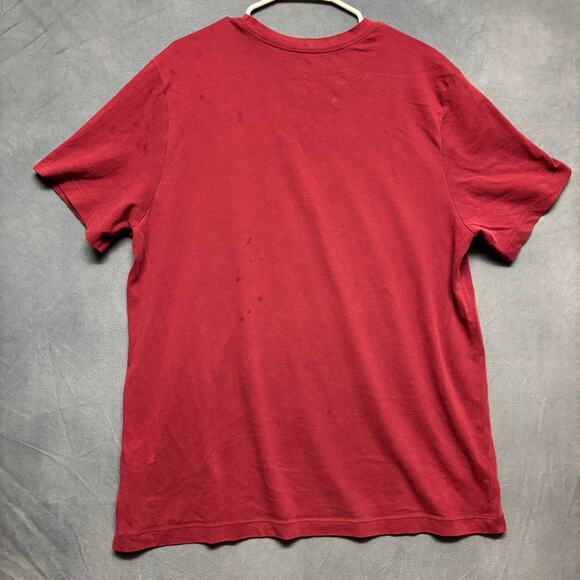 Nike Dri-Fit Burgundy Shirt Trashed Skater Grunge Performance Just Do It Swoosh - Picture 2 of 14